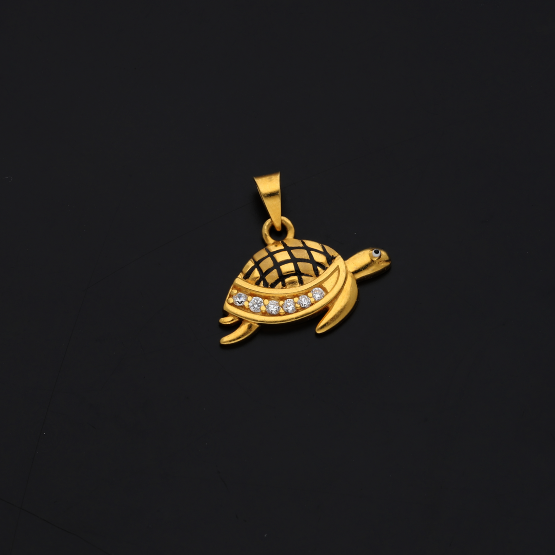 Gold Turtle Shaped Pendant 22KT - FKJPND22K9058