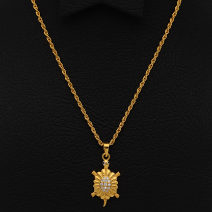 Gold Necklace (Chain with Classic Turtle Shaped Pendant) 22KT - FKJNKL22K9059