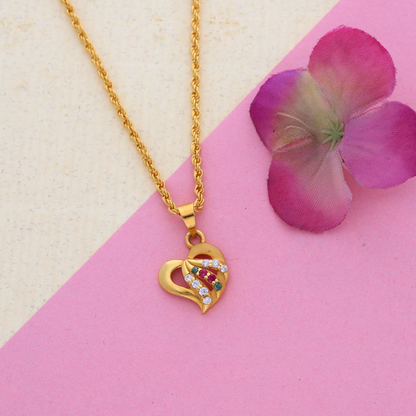 Gold Necklace (Chain with Stunning Heart Pendant) 22KT - FKJNKL22K9066