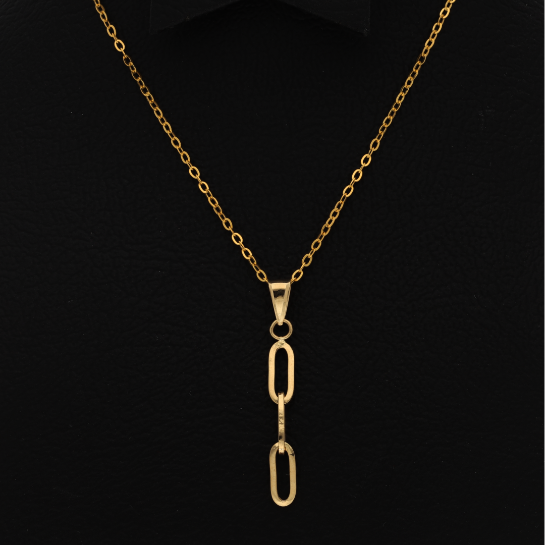 Gold Necklace (Chain with Linked Pendant) 18KT - FKJNKL18K9168