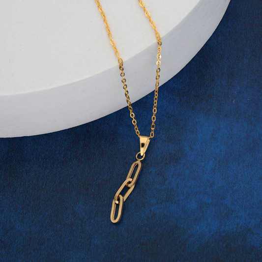 Gold Necklace (Chain with Linked Pendant) 18KT - FKJNKL18K9168