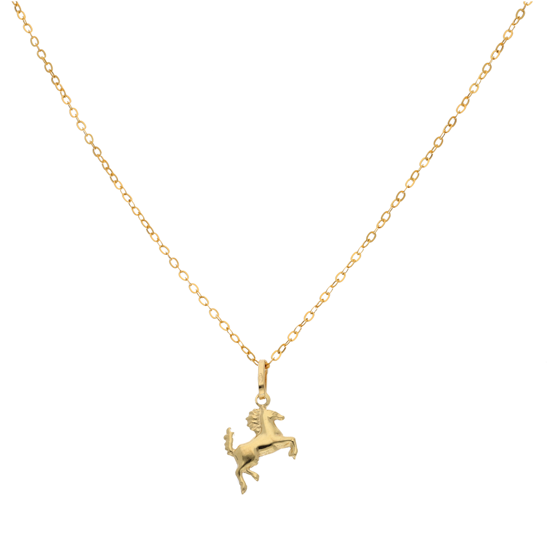 Gold Necklace (Chain with Horse Pendant) 18KT - FKJNKL18K9170