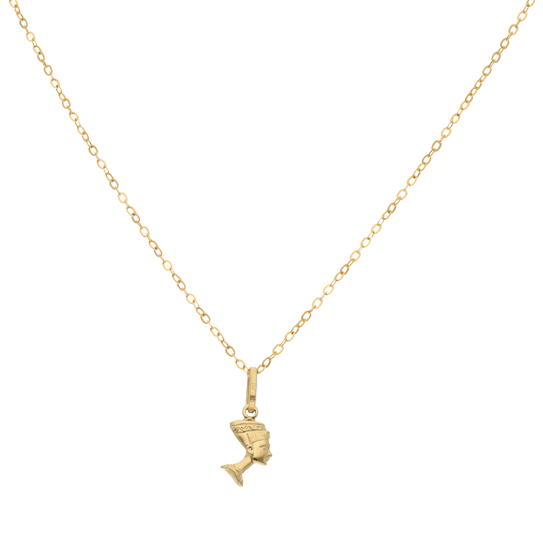 Gold Necklace (Chain with Egyptian Queen Pendant) 18KT - FKJNKL18K9171