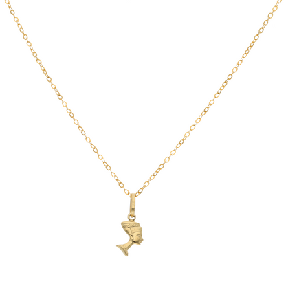 Gold Necklace (Chain with Egyptian Queen Pendant) 18KT - FKJNKL18K9171