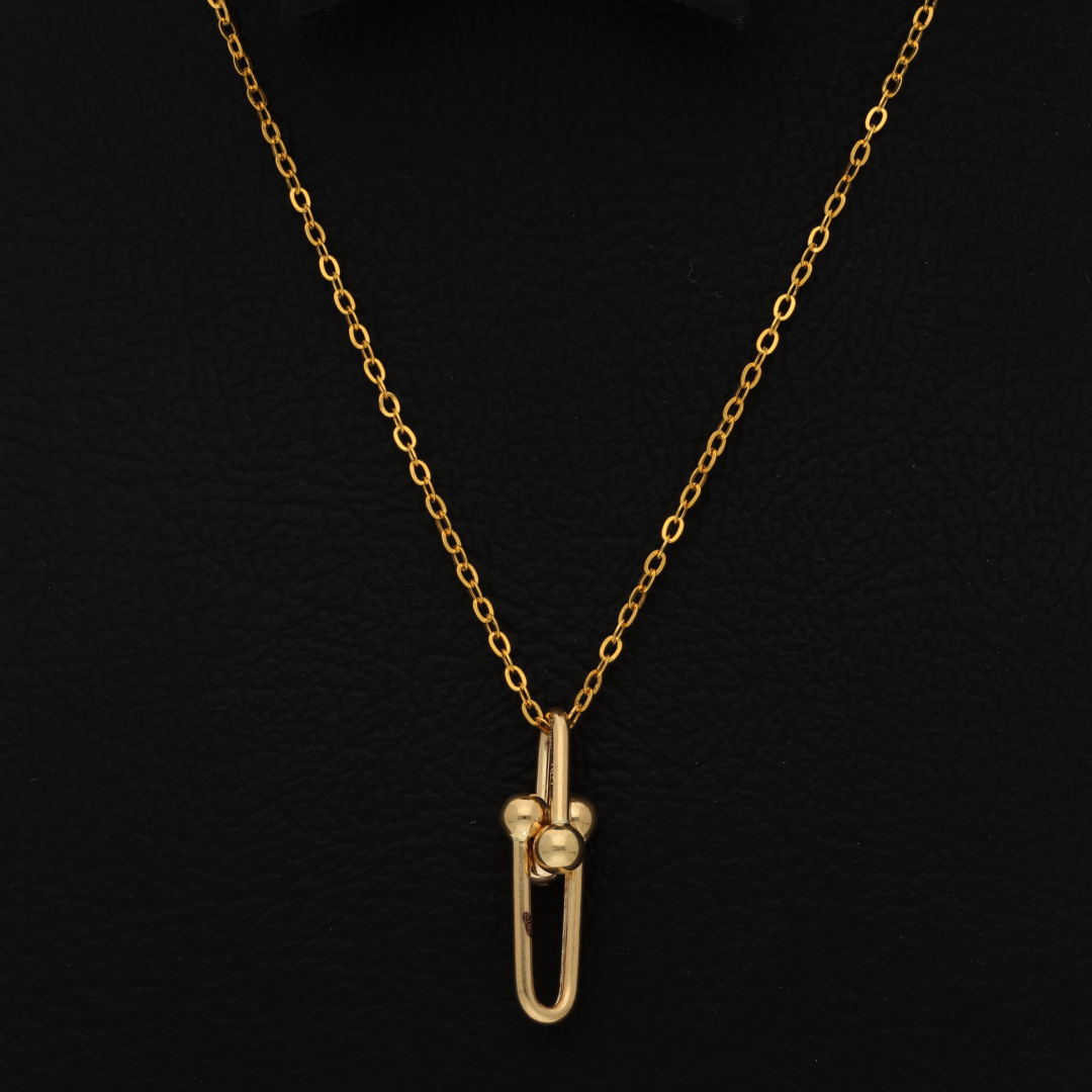Gold Necklace (Chain with Tiffany Pendant) 18KT - FKJNKL18K9174
