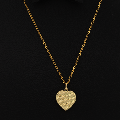 Gold Necklace (Chain with Stud Heart Shaped Pendant) 18KT - FKJNKL18K9173