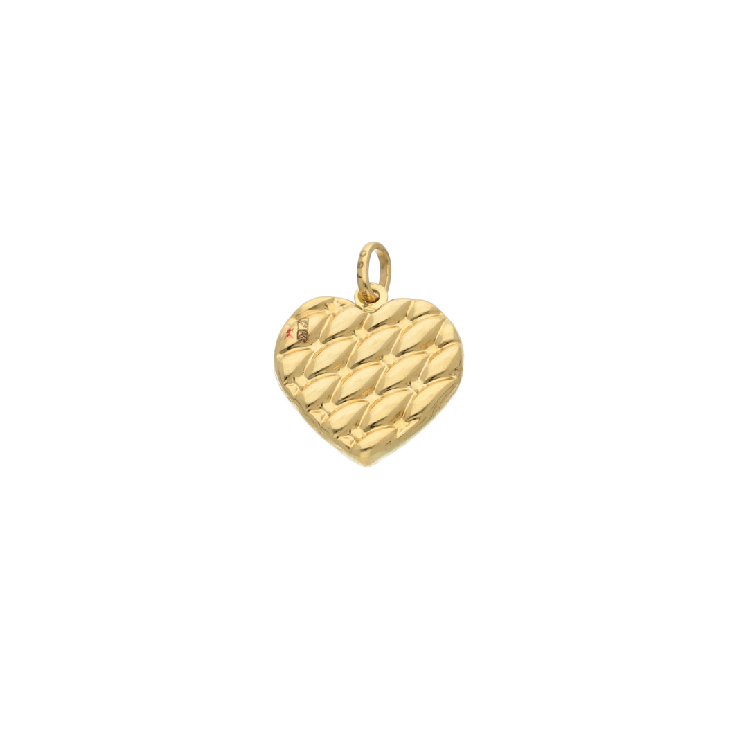 Gold Stud Heart Shaped Pendant 18KT - FKJPND18K9173