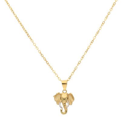 Gold Necklace (Chain with Elephant Head Pendant) 18KT - FKJNKL18K9179