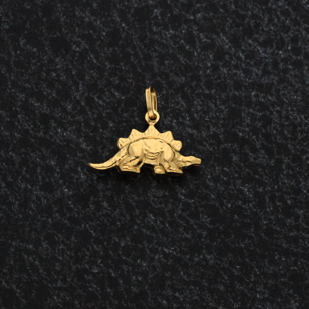 Gold Stegosaurus Dinosaur Pendant 18KT - FKJPND18K9181