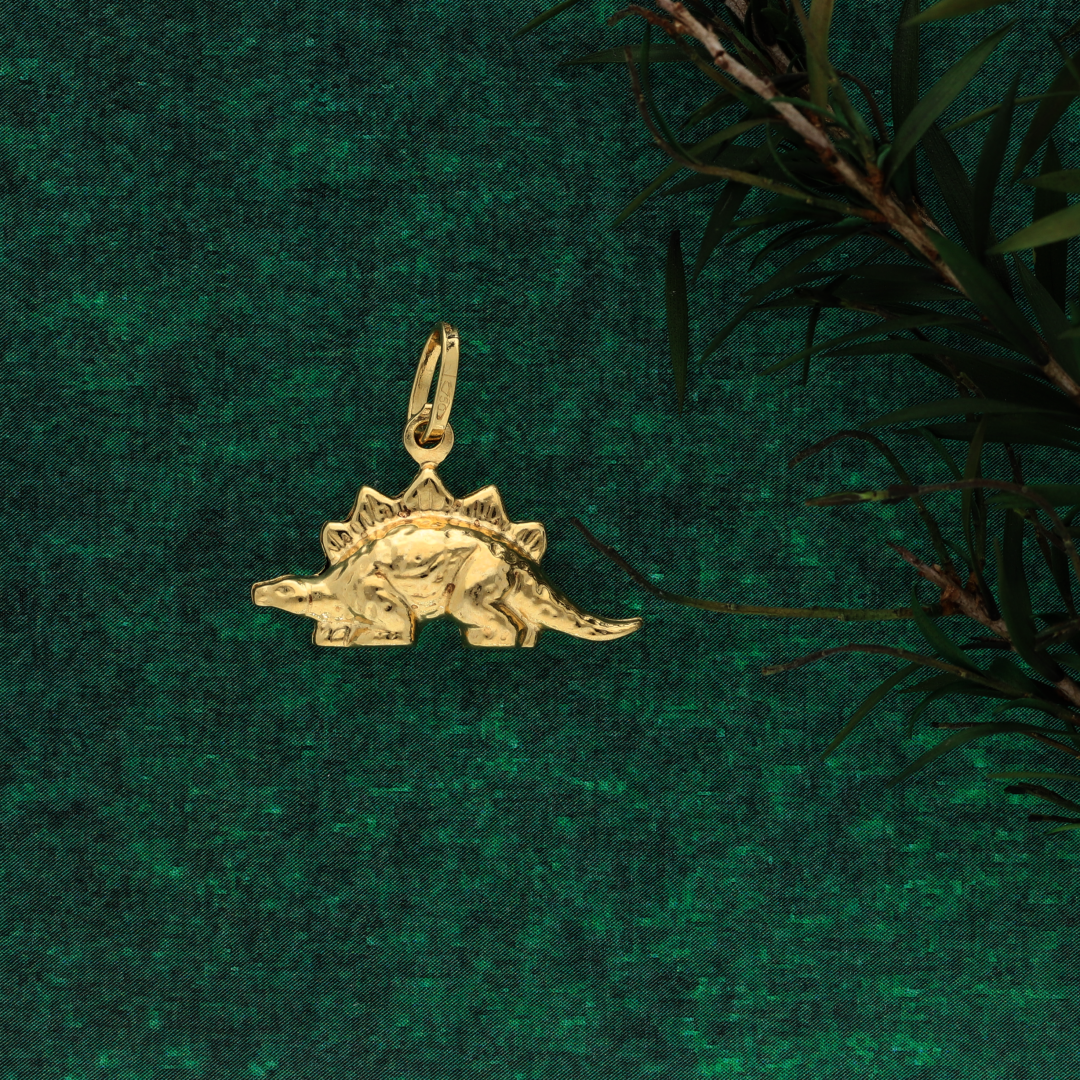 Gold Stegosaurus Dinosaur Pendant 18KT - FKJPND18K9181