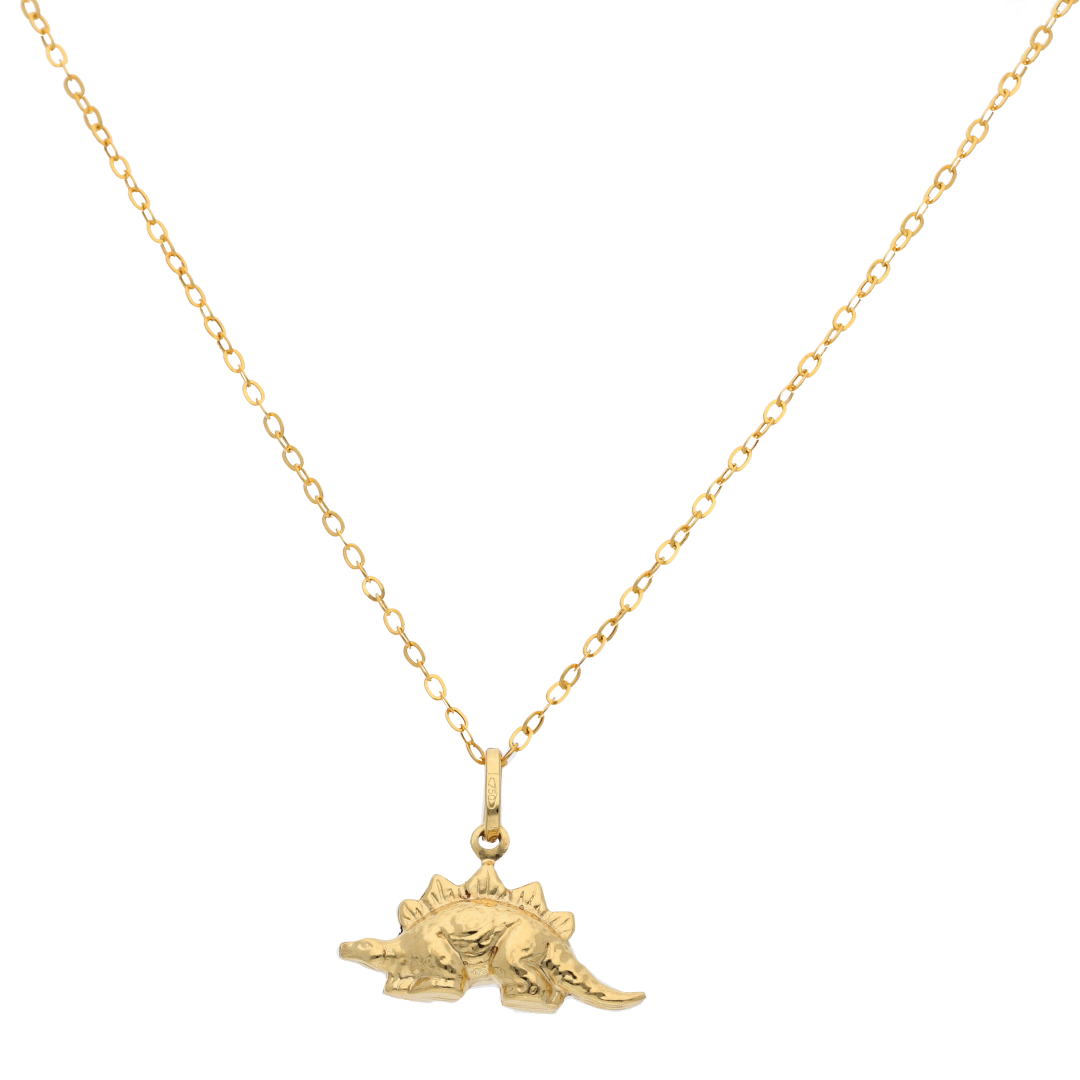 Gold Necklace (Chain with Stegosaurus Dinosaur Pendant) 18KT - FKJNKL18K9181