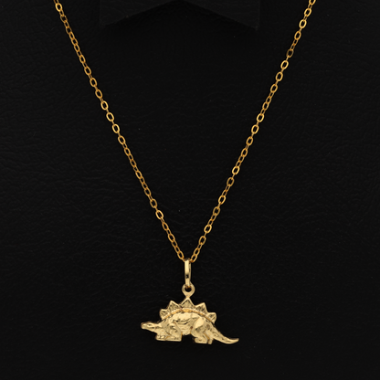 Gold Necklace (Chain with Stegosaurus Dinosaur Pendant) 18KT - FKJNKL18K9181