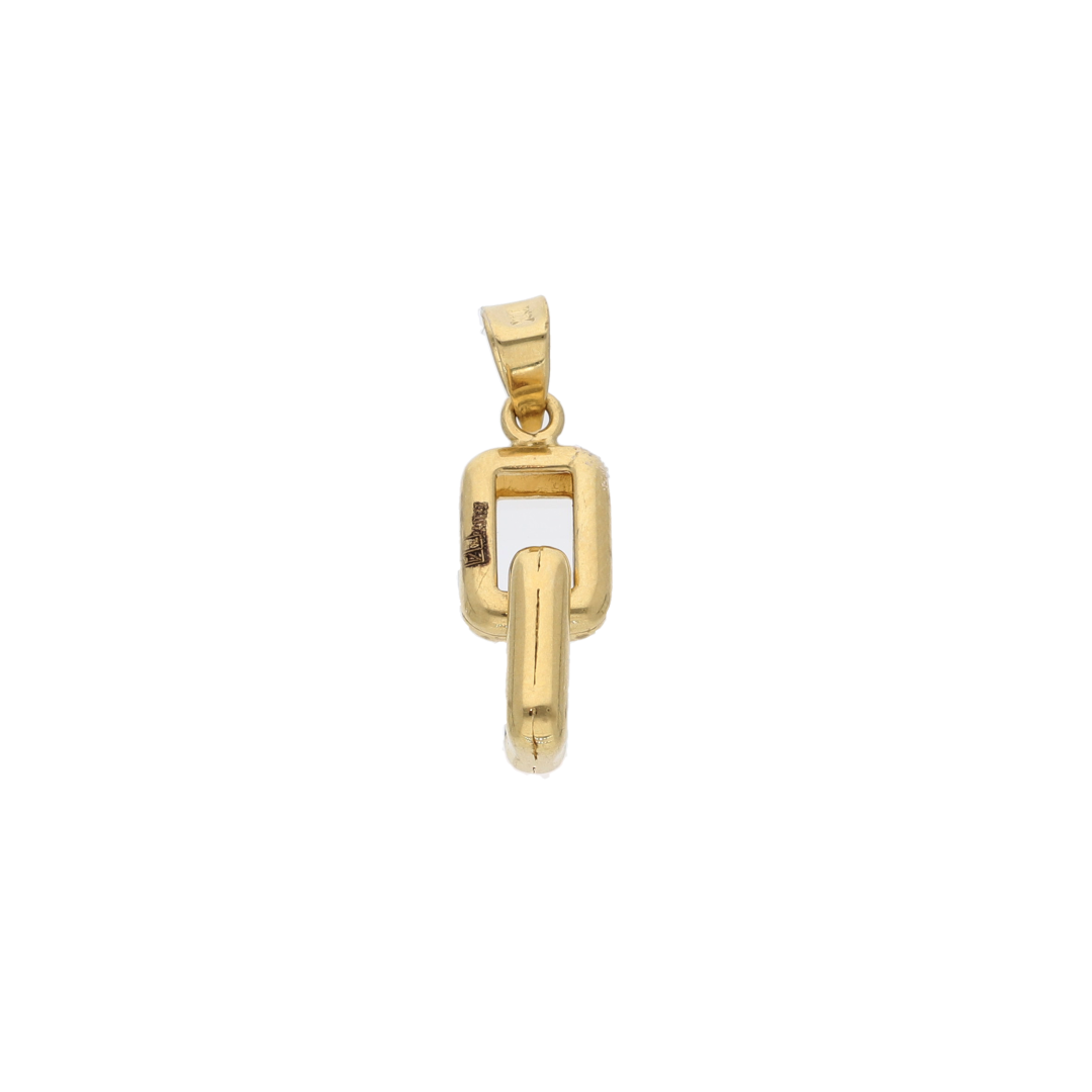 Gold Double Square Link Pendant 18KT - FKJPND18K9183