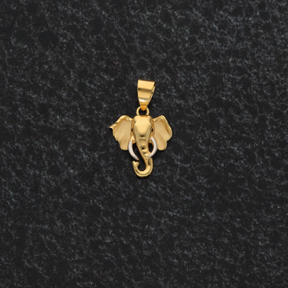 Gold Elephant Head Pendant 18KT - FKJPND18K9179