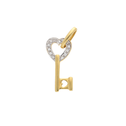 Gold Heart Key Pendant 18KT - FKJPND18K9186