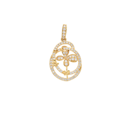 Gold Flower Pendant 18KT - FKJPND18K9187