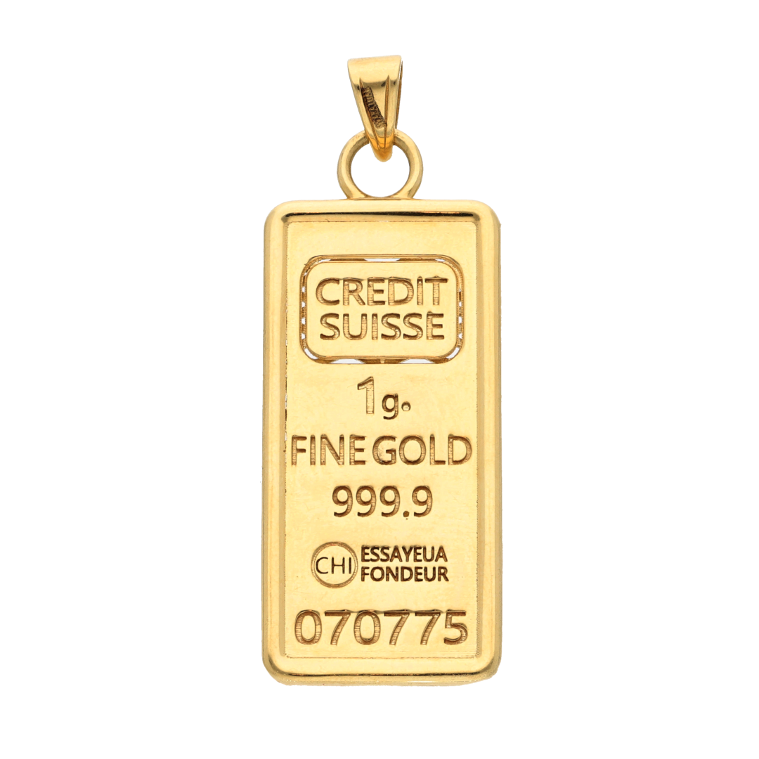 Gold Stud Gold Bar Shaped Pendant 18KT - FKJPND18K9199