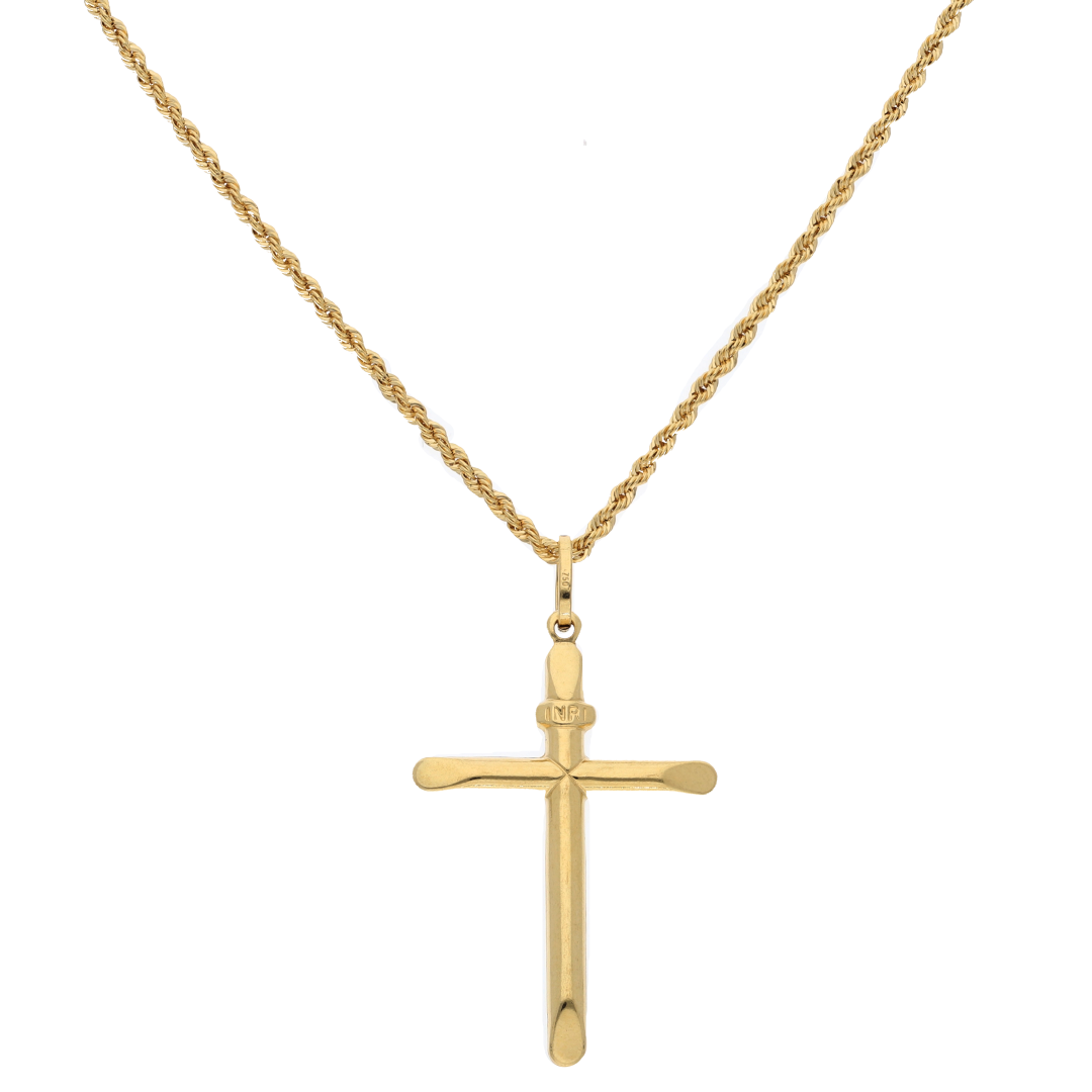 Gold Necklace (Chain with Holy Cross Shaped Pendant) 18KT - FKJNKL18K9200