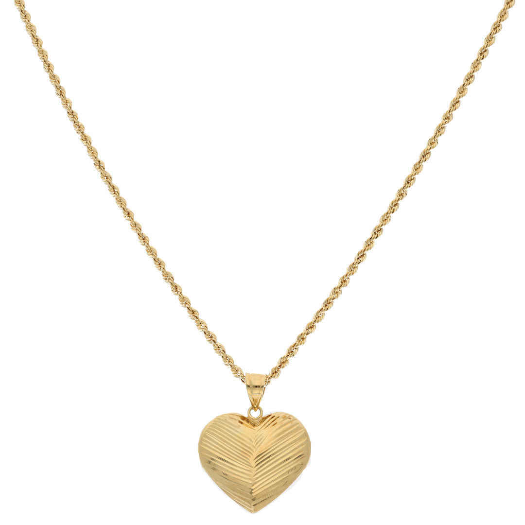 Gold Necklace (Chain with Stud Heart Shaped Pendant) 18KT - FKJNKL18K9201