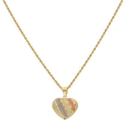 Gold Necklace (Chain with Classic Heart Shaped Pendant) 18KT - FKJNKL18K9203