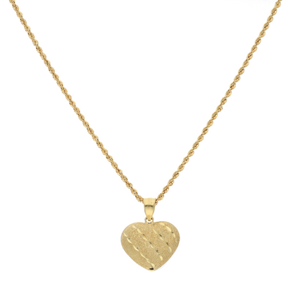 Gold Necklace (Chain with Stud Heart Shaped Pendant) 18KT - FKJNKL18K9204