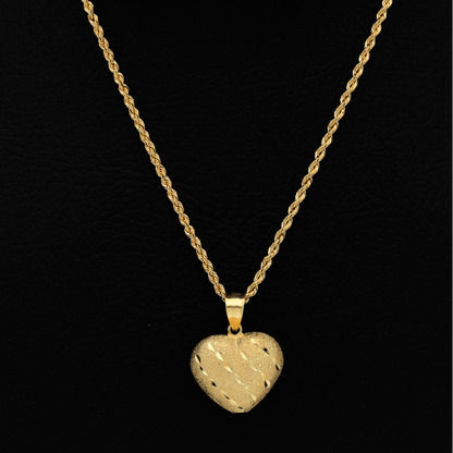 Gold Necklace (Chain with Stud Heart Shaped Pendant) 18KT - FKJNKL18K9204