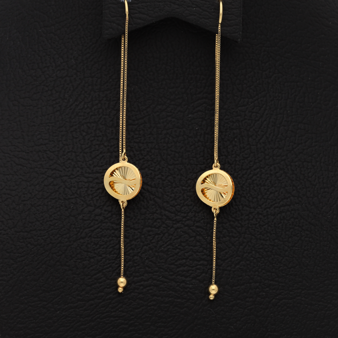 Gold Classic Stud Round Shaped Earrings 18KT- FKJERN18K9205