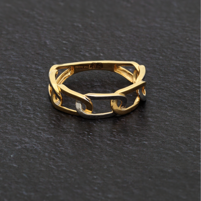Gold Link Design Ring 18KT - FKJRN18K9242
