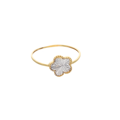 Gold Flower Shaped Ring 18KT - FKJRN18K9223