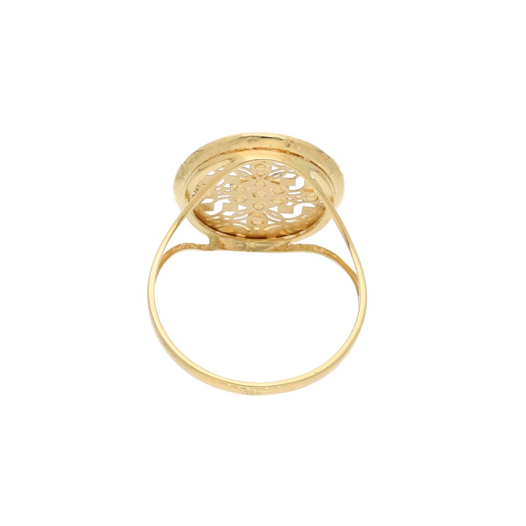 Gold Dainty Round Design Zircon Ring 18KT - FKJRN18K9231