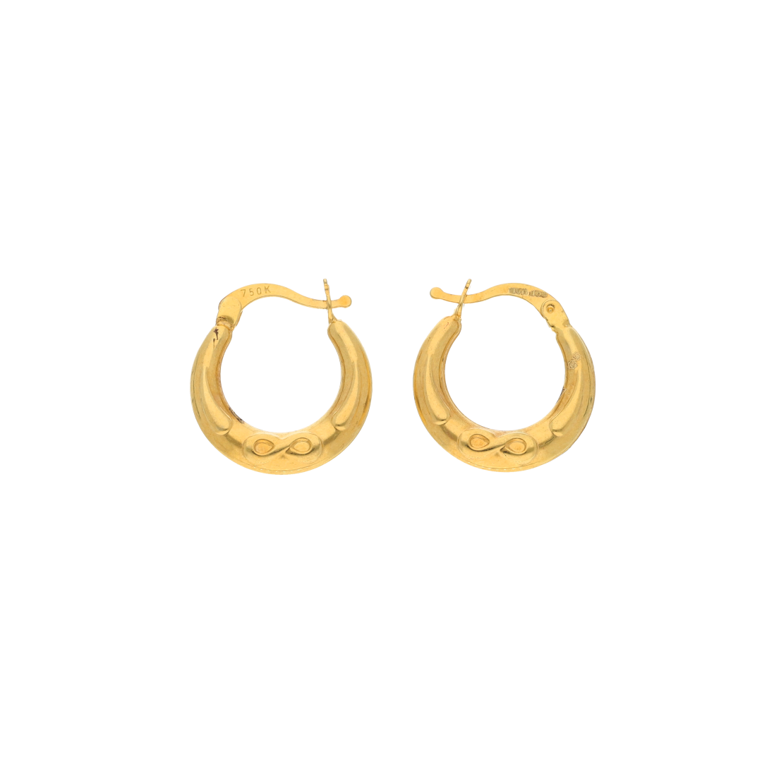 Gold Infinite Hoop Round Fashion Earrings 18KT - FKJERN18K9251