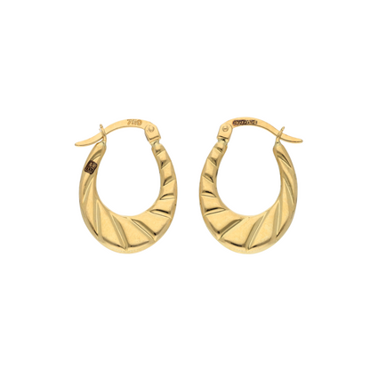 Gold Fashion Hoop Earrings 18KT - FKJERN18K9246