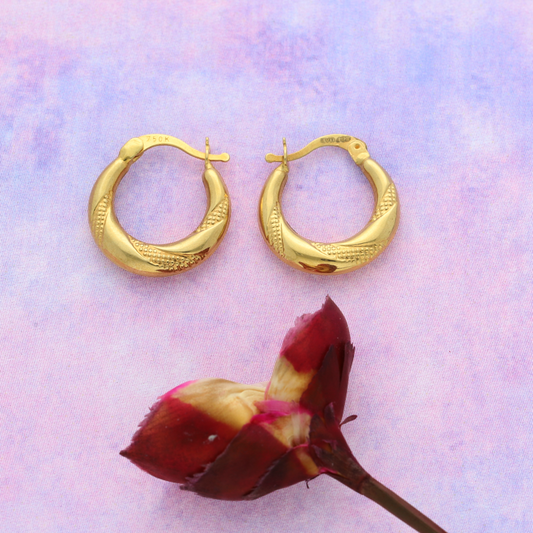 Gold Hoop Fashion Earrings 18KT - FKJERN18K9254