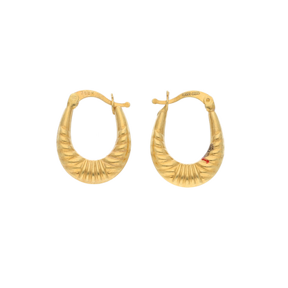 Gold Round Hoop Fashion Earrings 18KT - FKJERN18K9261