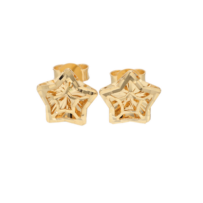 Gold Star Shaped Earrings 18KT - FKJERN18K9280