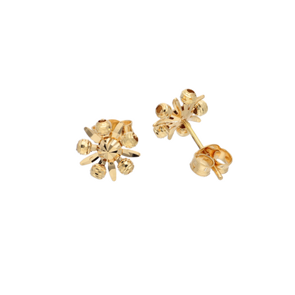 Gold Stud Round Shaped Earrings 18KT - FKJERN18K9282