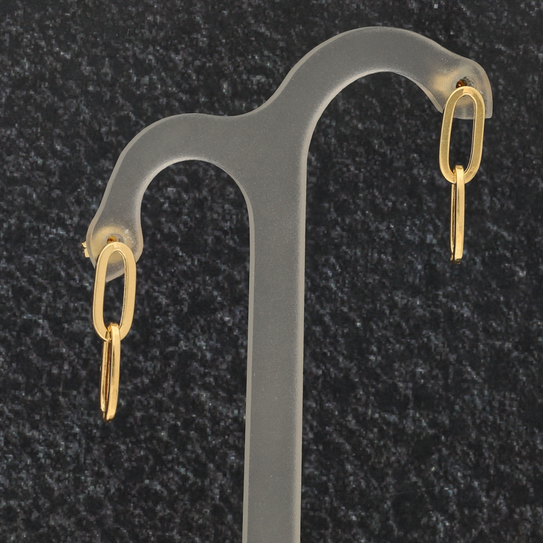 Gold Link Chain Earrings 18KT - FKJERN18K9292