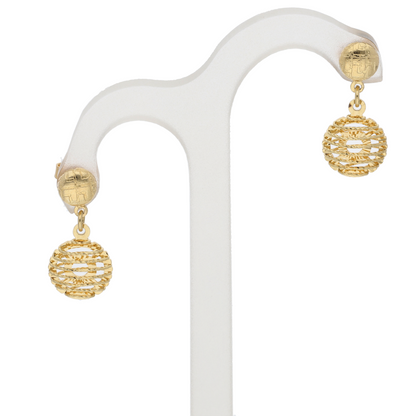 Gold Stud Hoop Round Shaped Earring 18KT - FKJERN18K9293