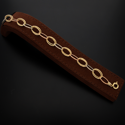Gold Curb Chain Bracelet 18KT - FKJBRL18K9305