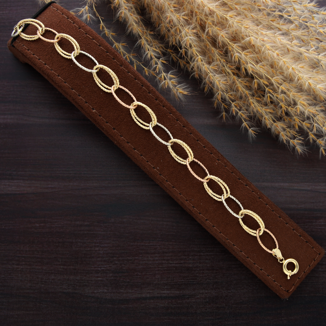 Gold Curb Chain Bracelet 18KT - FKJBRL18K9305