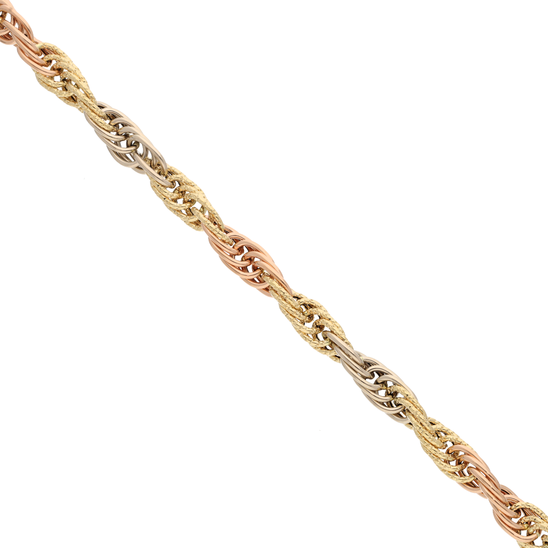 Gold Sparkle Cut Rope Bracelet 18KT - FKJBRL18K9307