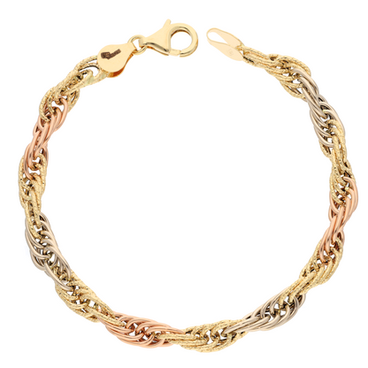 Gold Sparkle Cut Rope Bracelet 18KT - FKJBRL18K9307