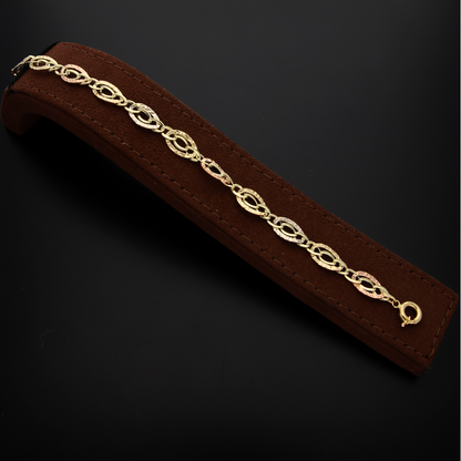 Gold Interlink Chain Bracelet 18KT - FKJBRL18K9302