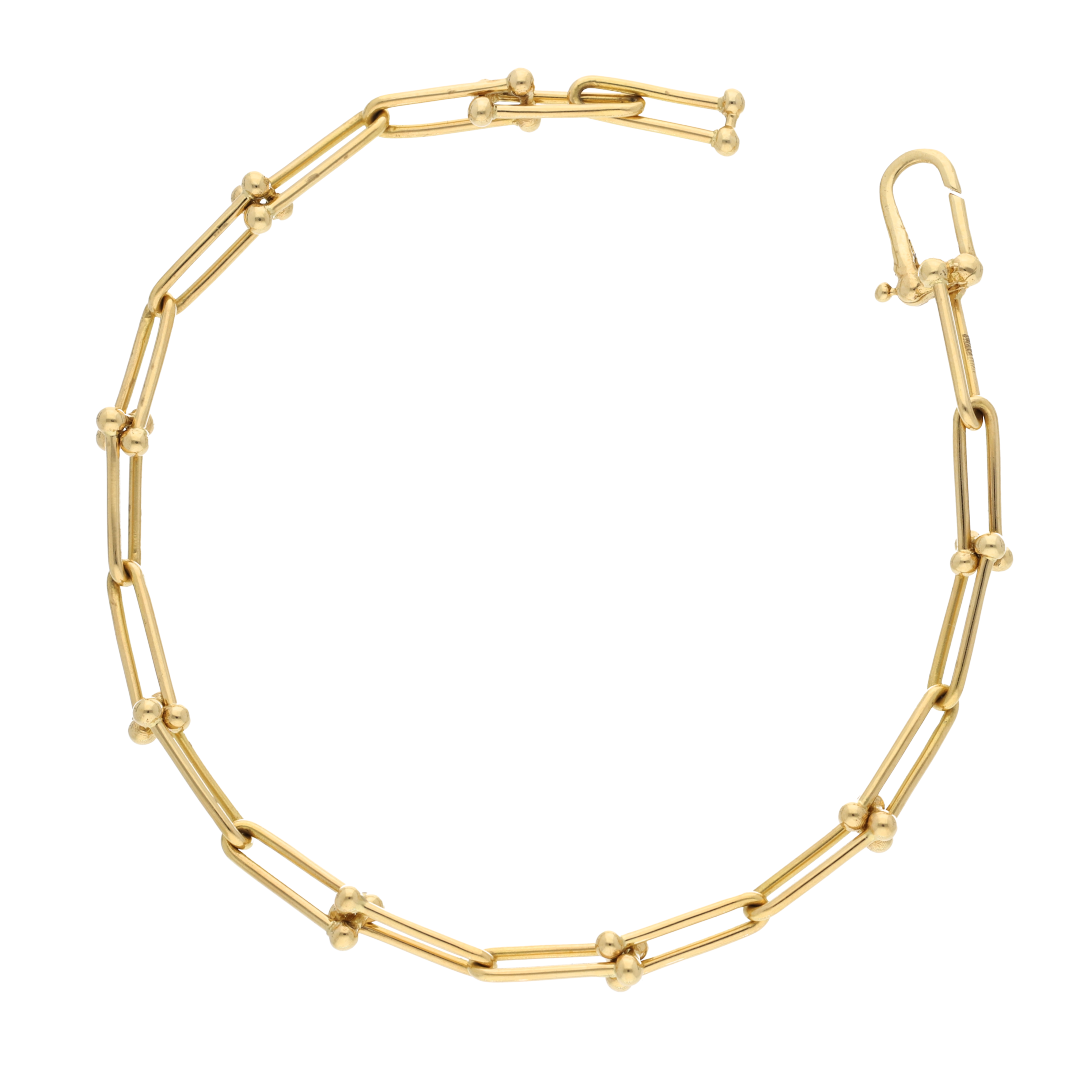 Gold Paper Clip Link Bracelet 18KT - FKJBRL18K9316