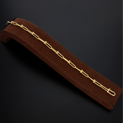 Gold Paper Clip Link Bracelet 18KT - FKJBRL18K9316