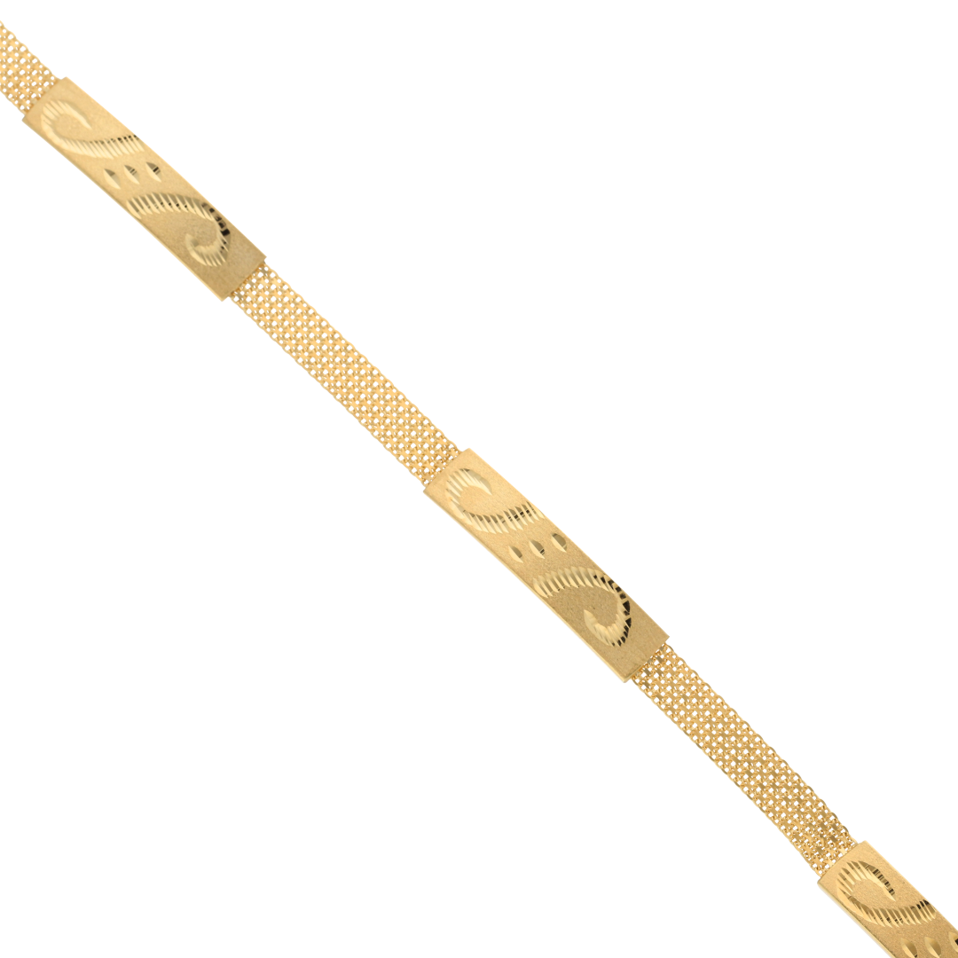 Gold Herringbone Chain Bracelet 18KT - FKJBRL18K9317