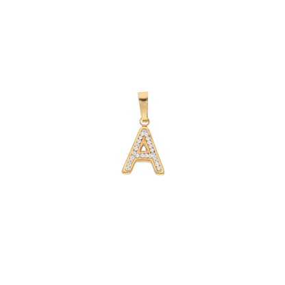 Gold A Shaped Alphabet Letter Pendant 18KT - FKJPND18K9407