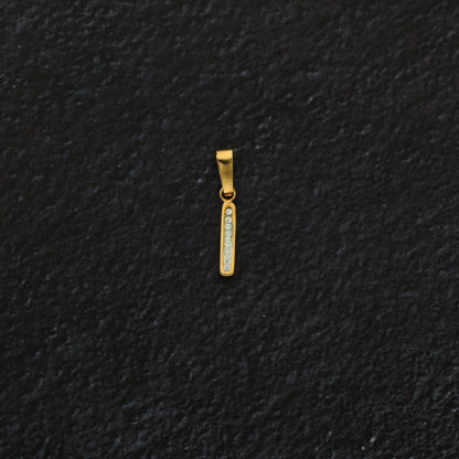 Gold I Shaped Alphabet Letter Pendant 18KT - FKJPND18K9414
