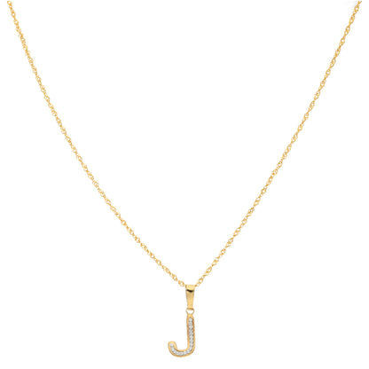 Gold Necklace (Chain with J Shaped Alphabet Letter Pendant) 18KT - FKJNKL18K9416