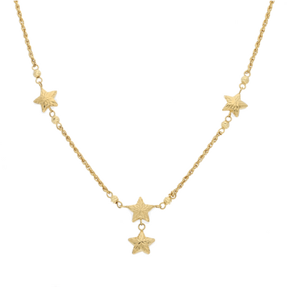 Gold Star Shaped Necklace 18KT - FKJNKL18K9369